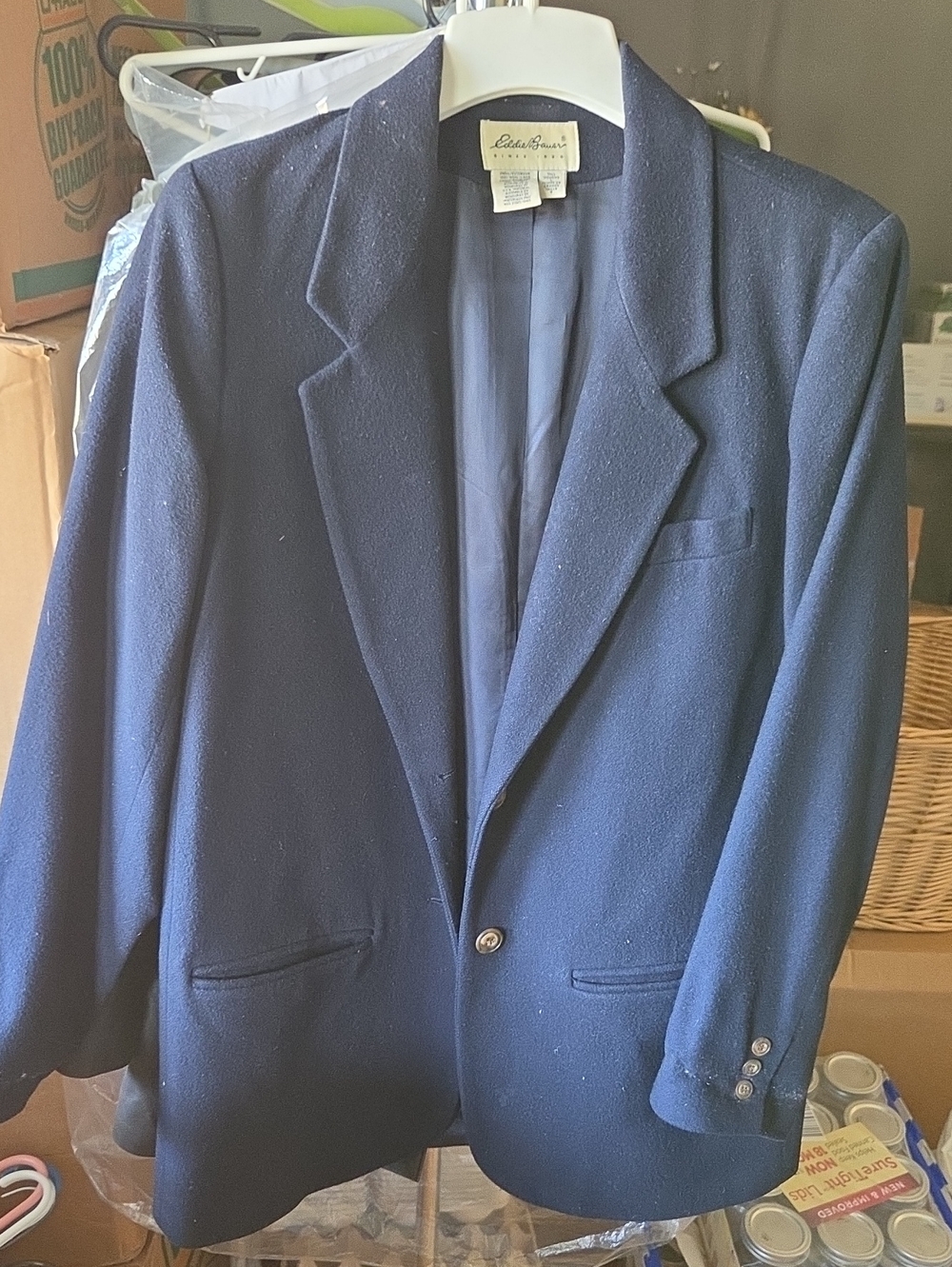 Eddie Bauer Ladies Tall Dark Navy Wool Blazer